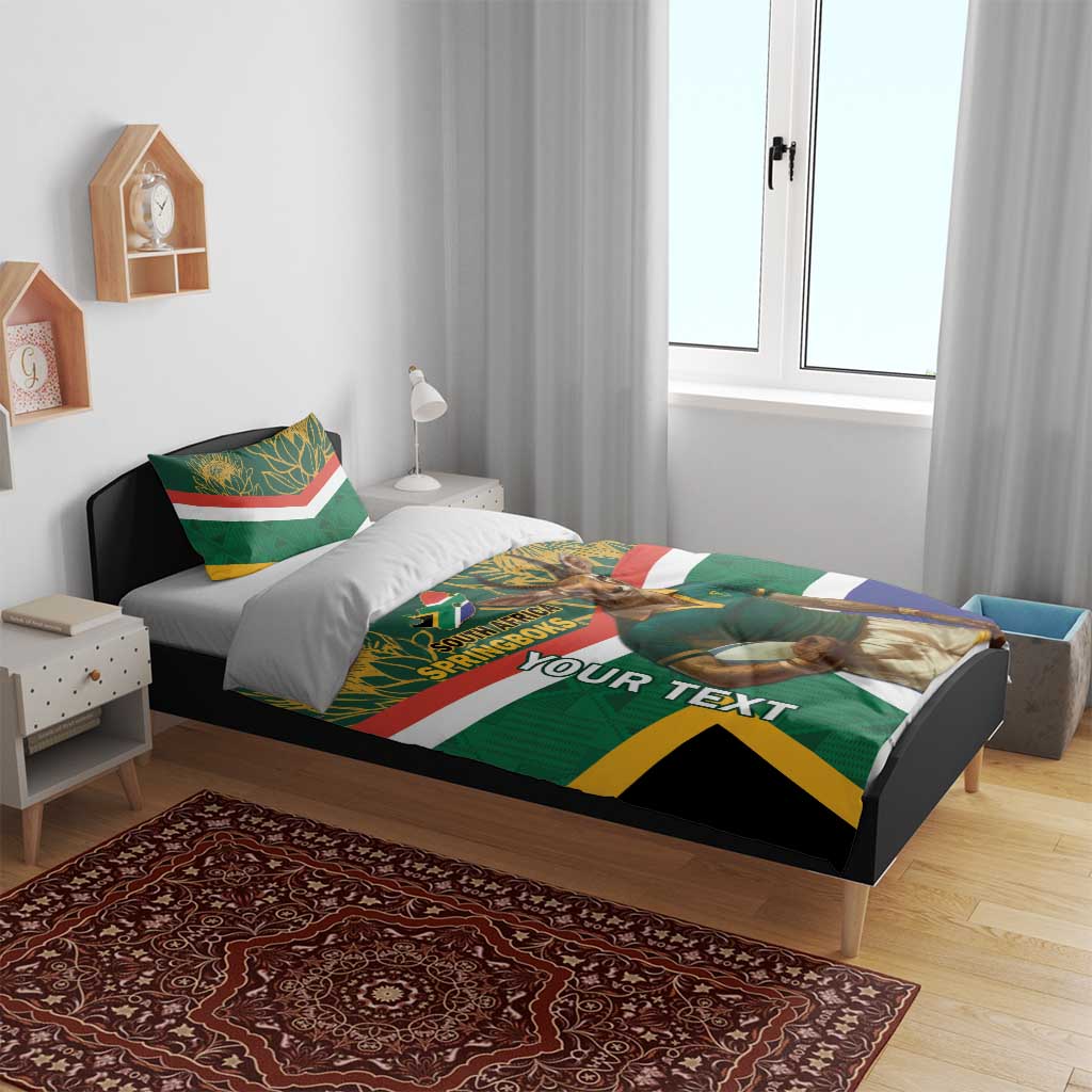 Custom South Africa Rugby Bedding Set 2024 Go Springboks Mascot African Pattern LT14