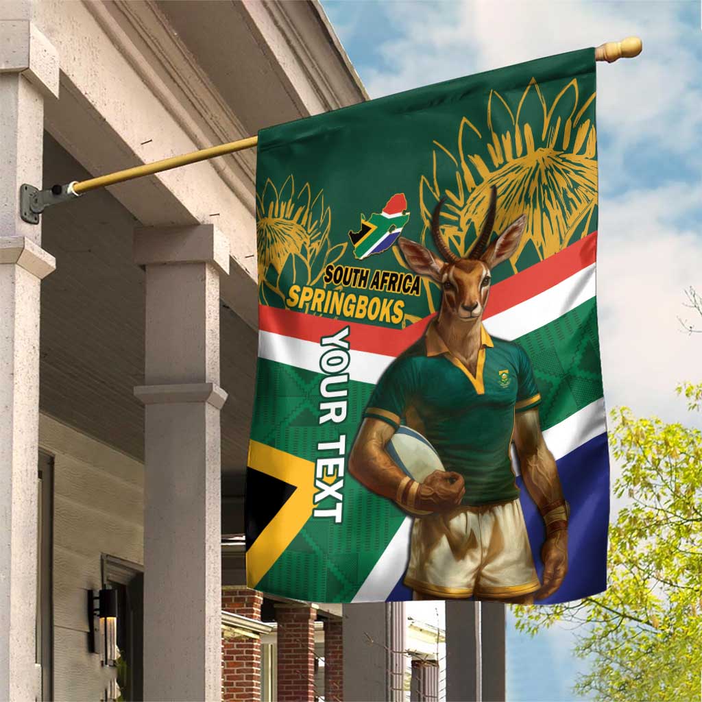 Custom South Africa Rugby Garden Flag 2024 Go Springboks Mascot African Pattern LT14