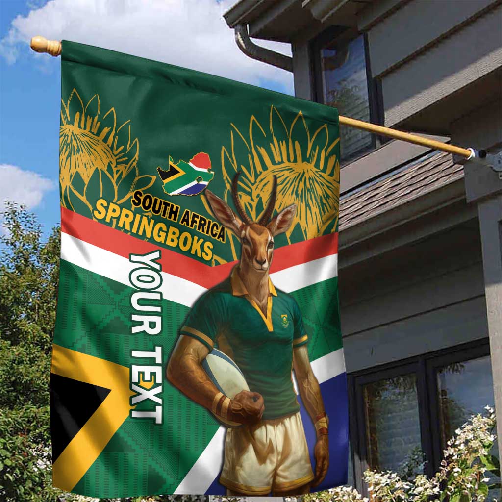 Custom South Africa Rugby Garden Flag 2024 Go Springboks Mascot African Pattern LT14