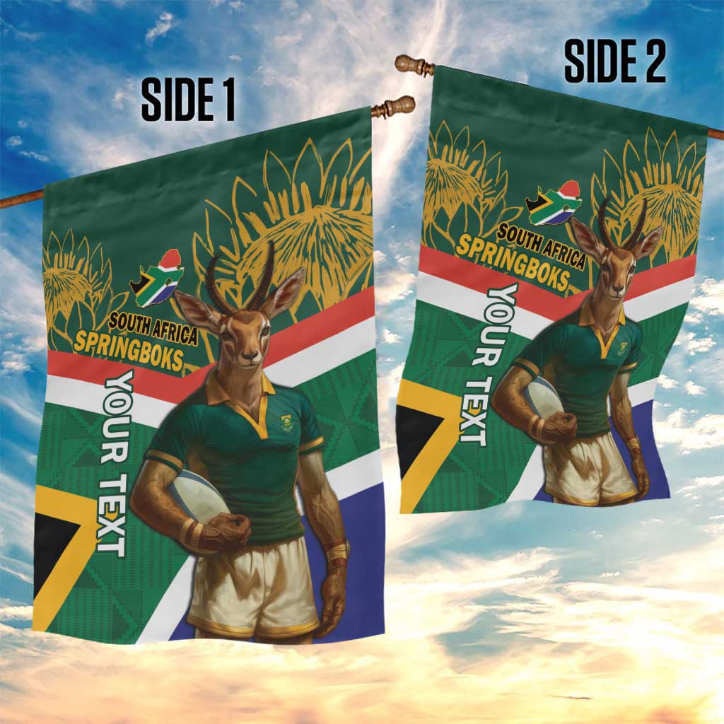 Custom South Africa Rugby Garden Flag 2024 Go Springboks Mascot African Pattern LT14