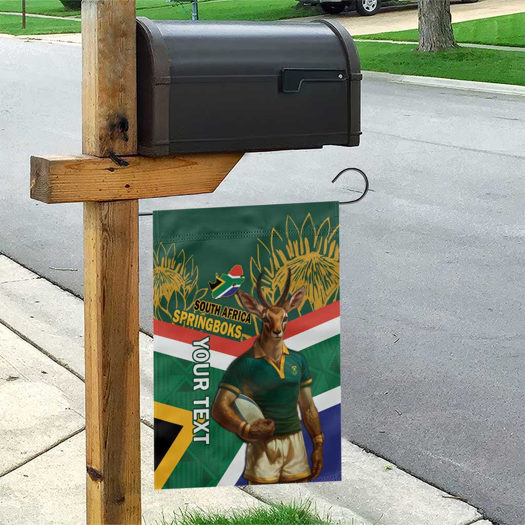 Custom South Africa Rugby Garden Flag 2024 Go Springboks Mascot African Pattern LT14
