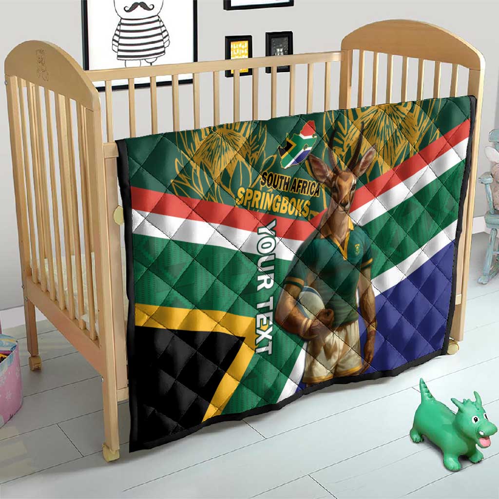 Custom South Africa Rugby Quilt 2024 Go Springboks Mascot African Pattern LT14