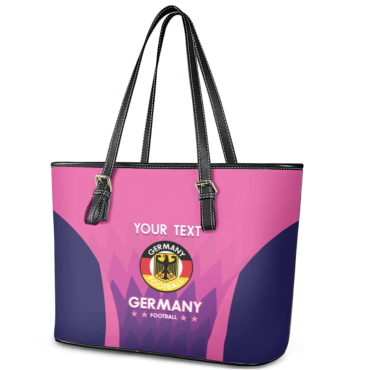 Custom Germany Football Leather Tote Bag 2024 Nationalelf - Pink Version LT14