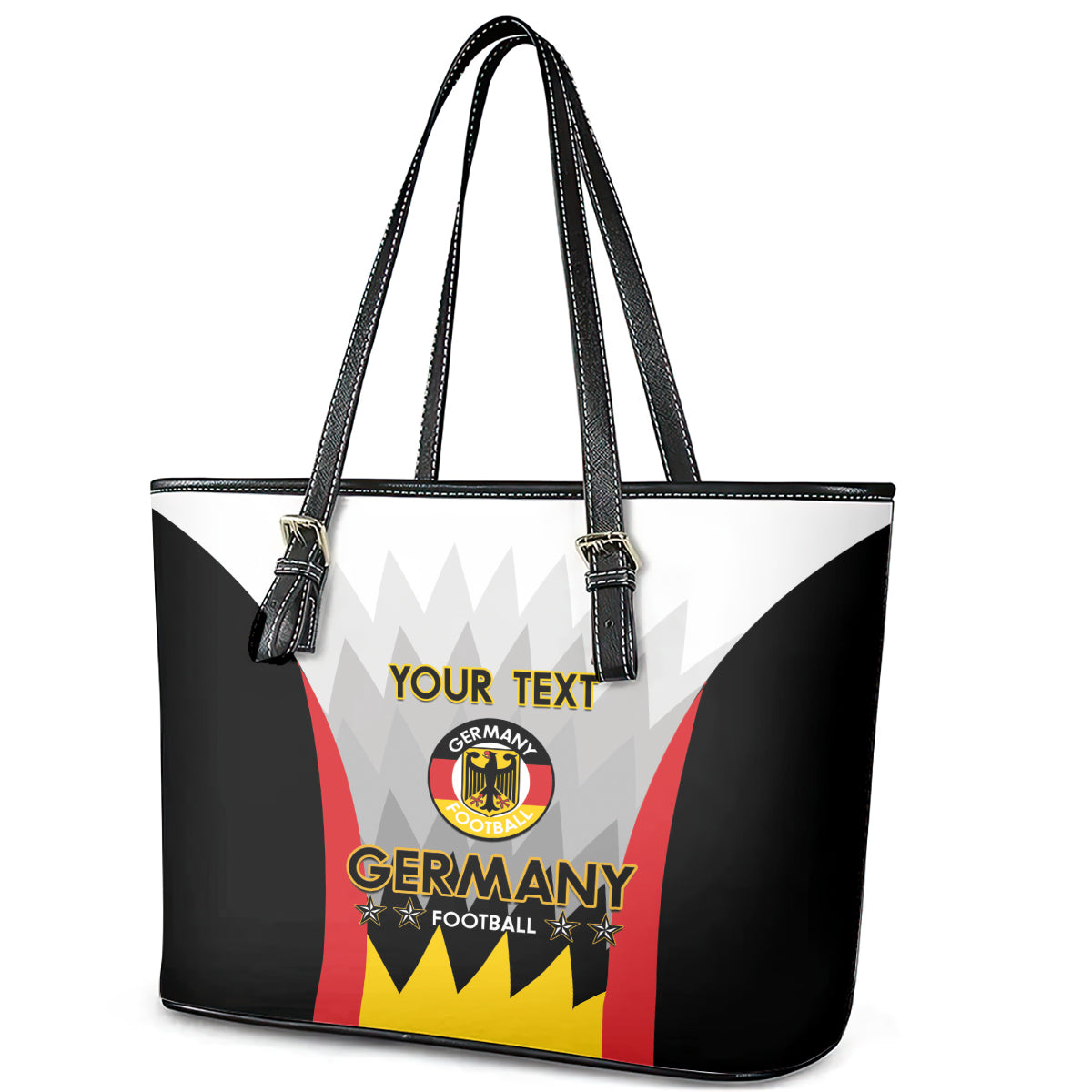 Custom Germany Football Leather Tote Bag 2024 Nationalelf - White Version LT14