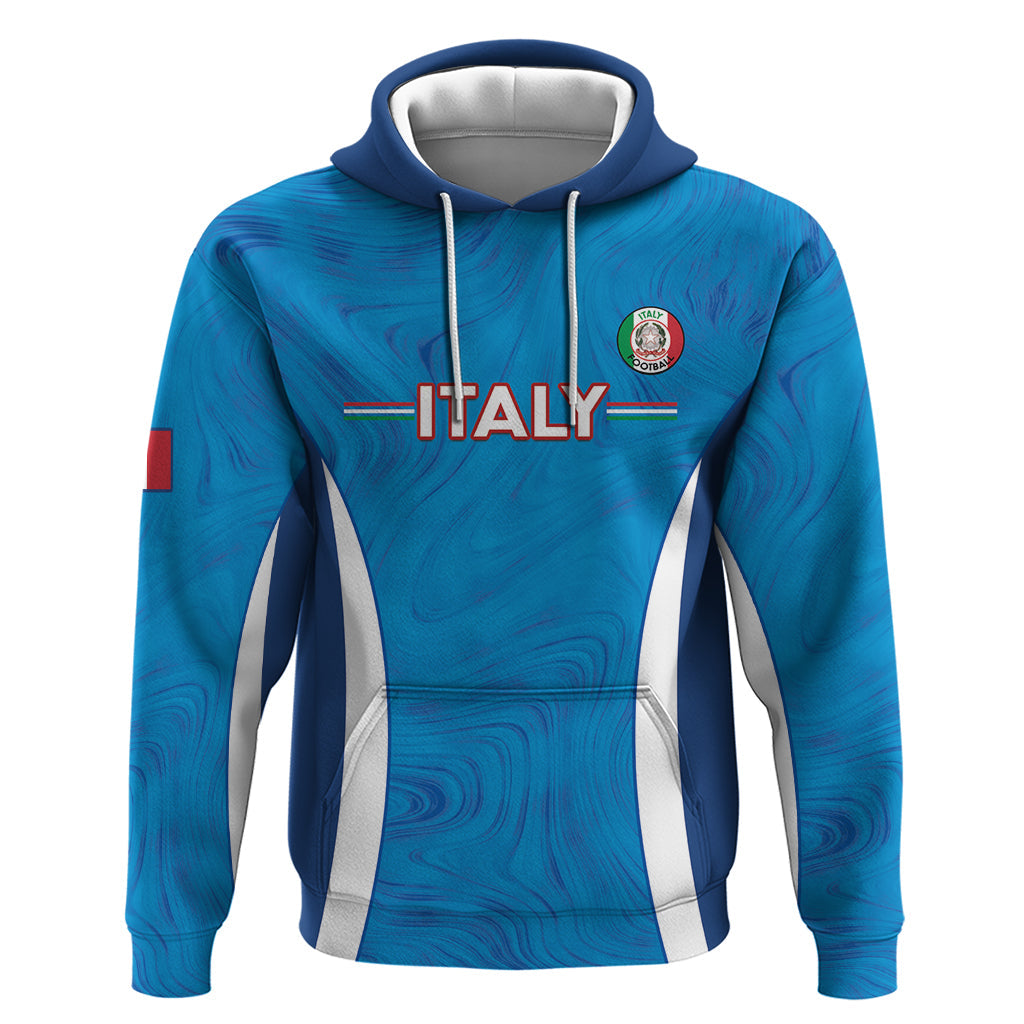 Custom Italy Football Hoodie 2024 Gli Azzurri Marble Pattern LT14
