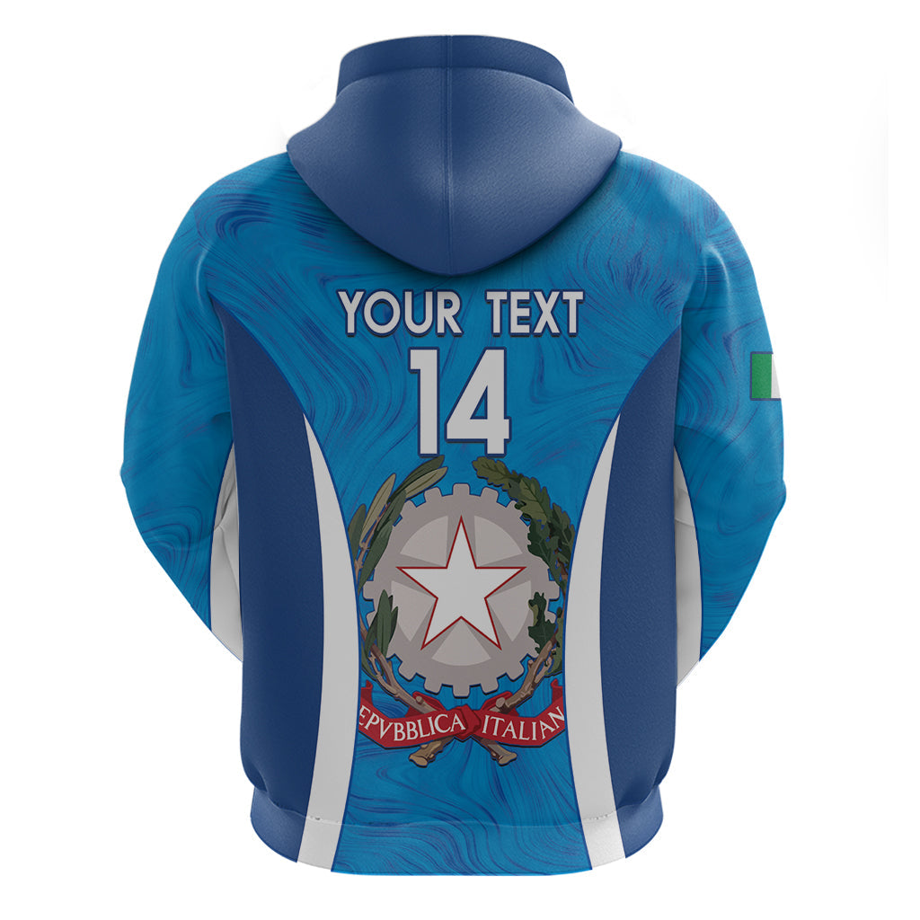 Custom Italy Football Hoodie 2024 Gli Azzurri Marble Pattern LT14