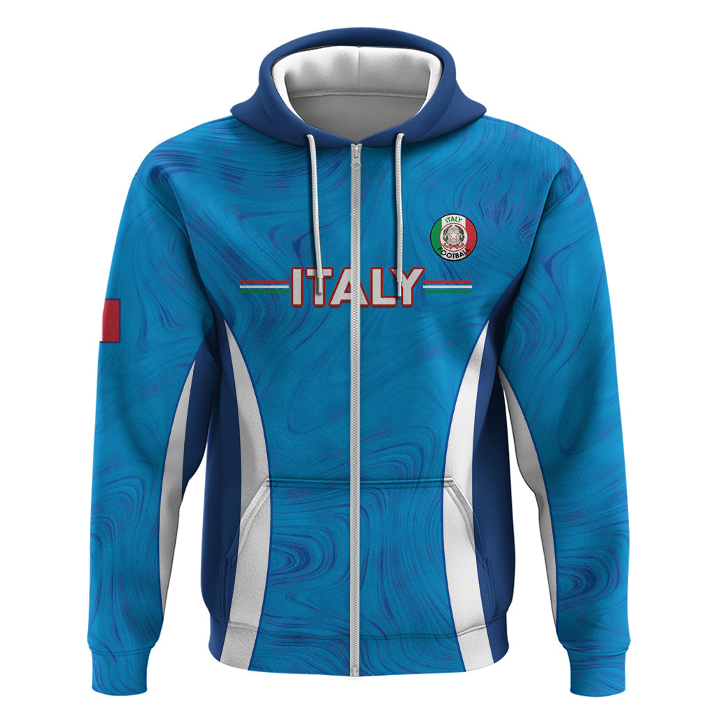 Custom Italy Football Hoodie 2024 Gli Azzurri Marble Pattern LT14