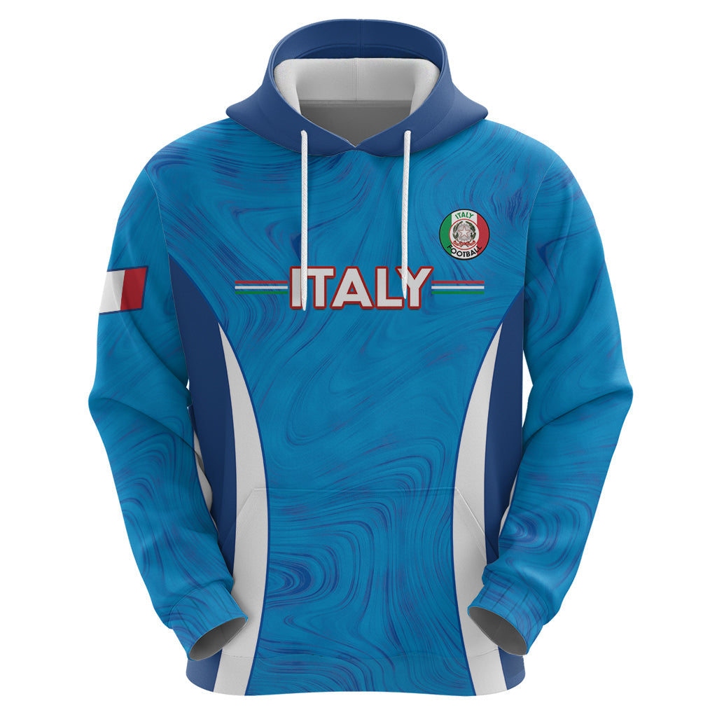 Custom Italy Football Hoodie 2024 Gli Azzurri Marble Pattern LT14
