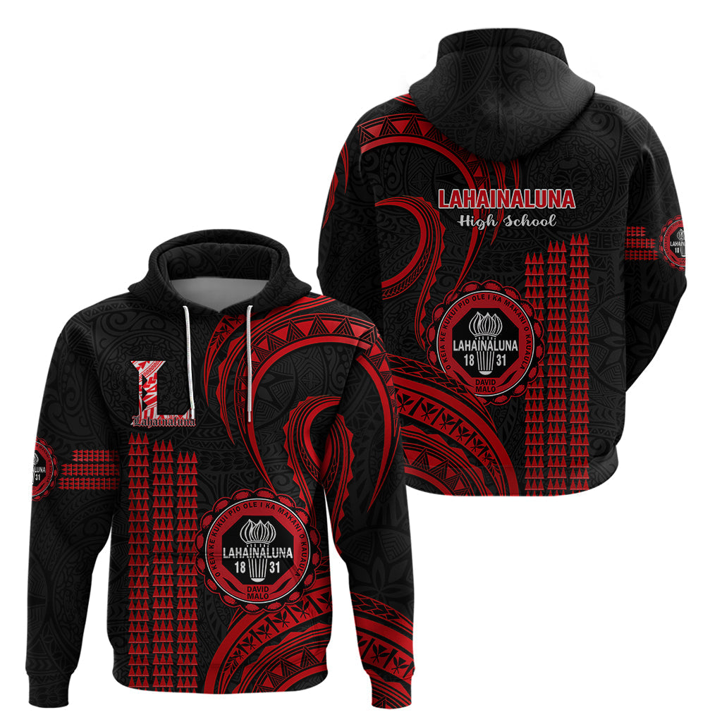 Hawaii Lahainaluna High School Hoodie Polynesian Kakau Pattern LT14