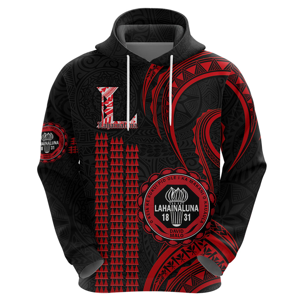 Hawaii Lahainaluna High School Hoodie Polynesian Kakau Pattern LT14