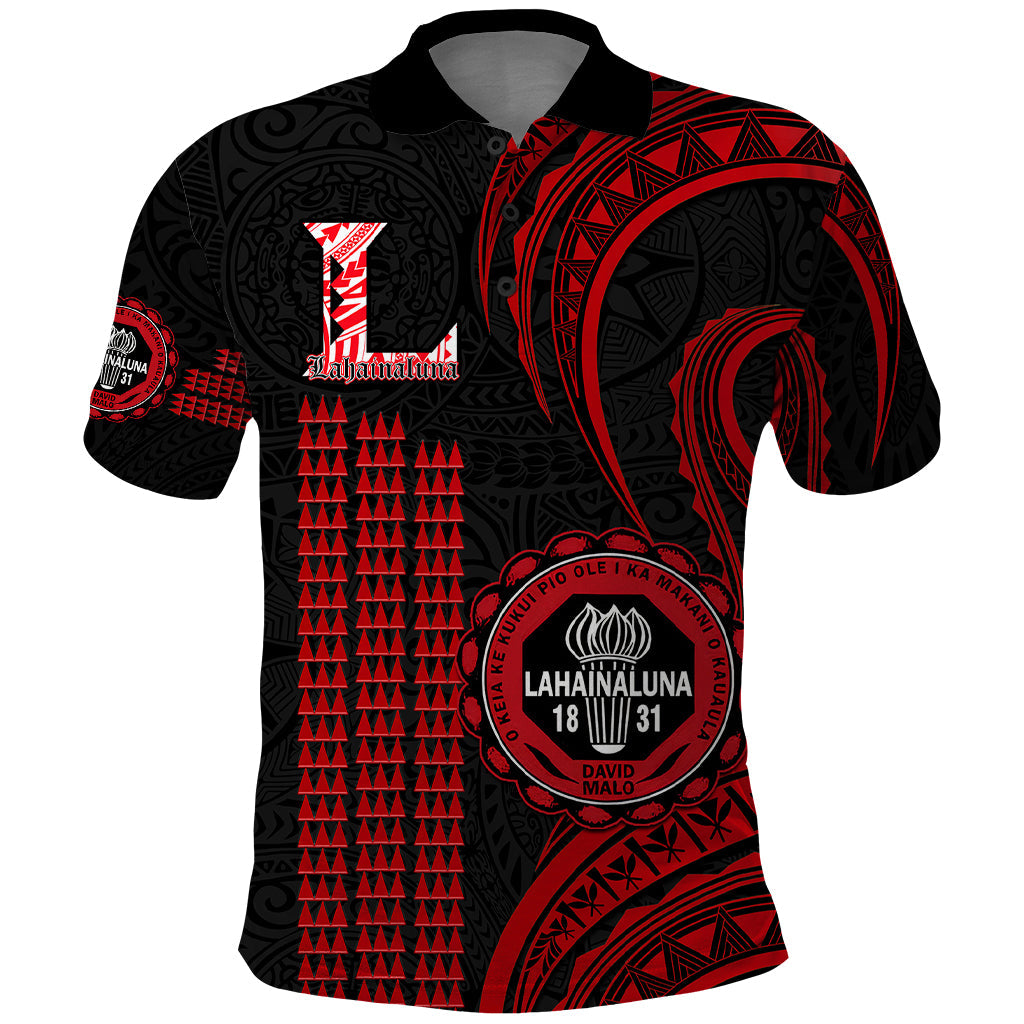 Personalised Hawaii Lahainaluna High School Polo Shirt Polynesian Kakau Pattern LT14