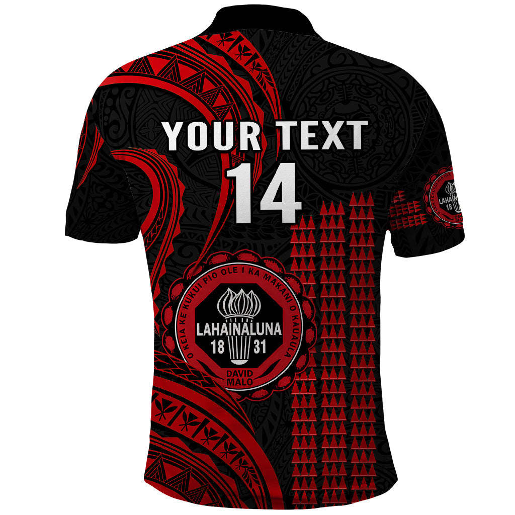 Personalised Hawaii Lahainaluna High School Polo Shirt Polynesian Kakau Pattern LT14