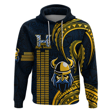 Personalised Hawaii Hilo High School Hoodie Vikings Polynesian Kakau Pattern LT14