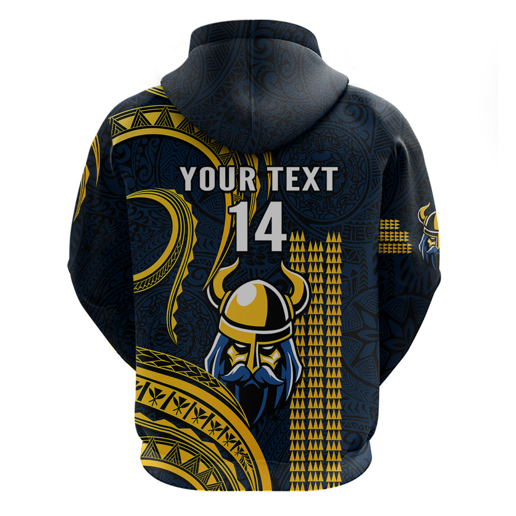 Personalised Hawaii Hilo High School Hoodie Vikings Polynesian Kakau Pattern LT14