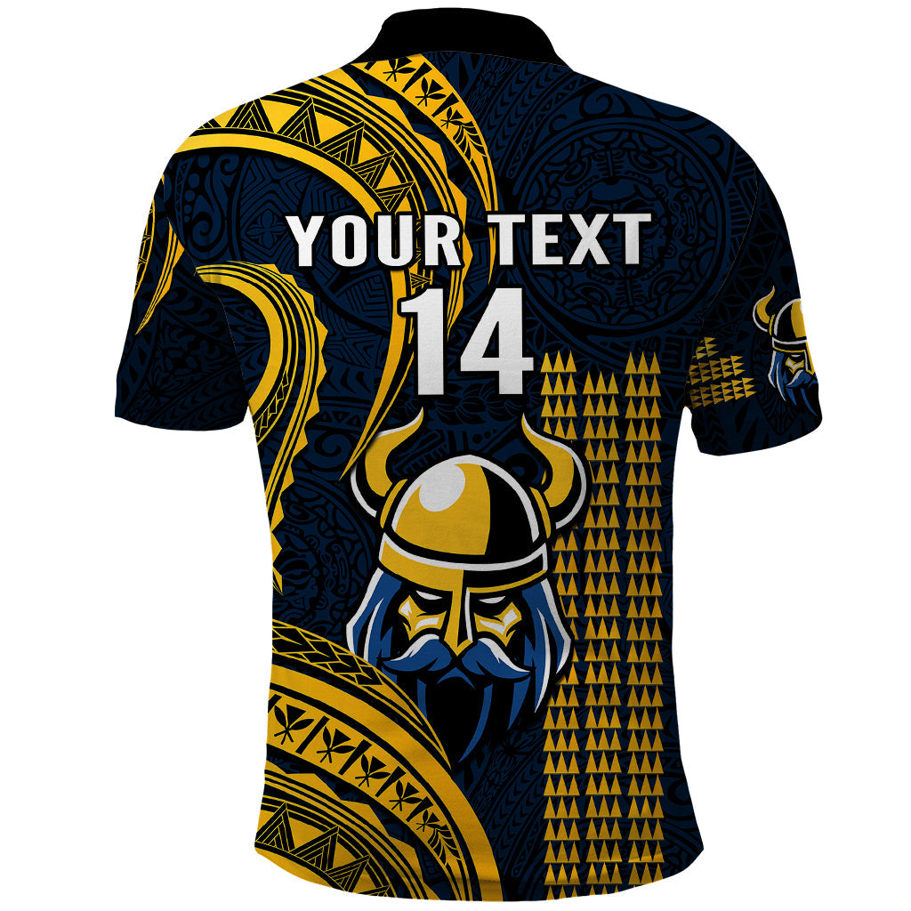 Personalised Hawaii Hilo High School Polo Shirt Vikings Polynesian Kakau Pattern LT14