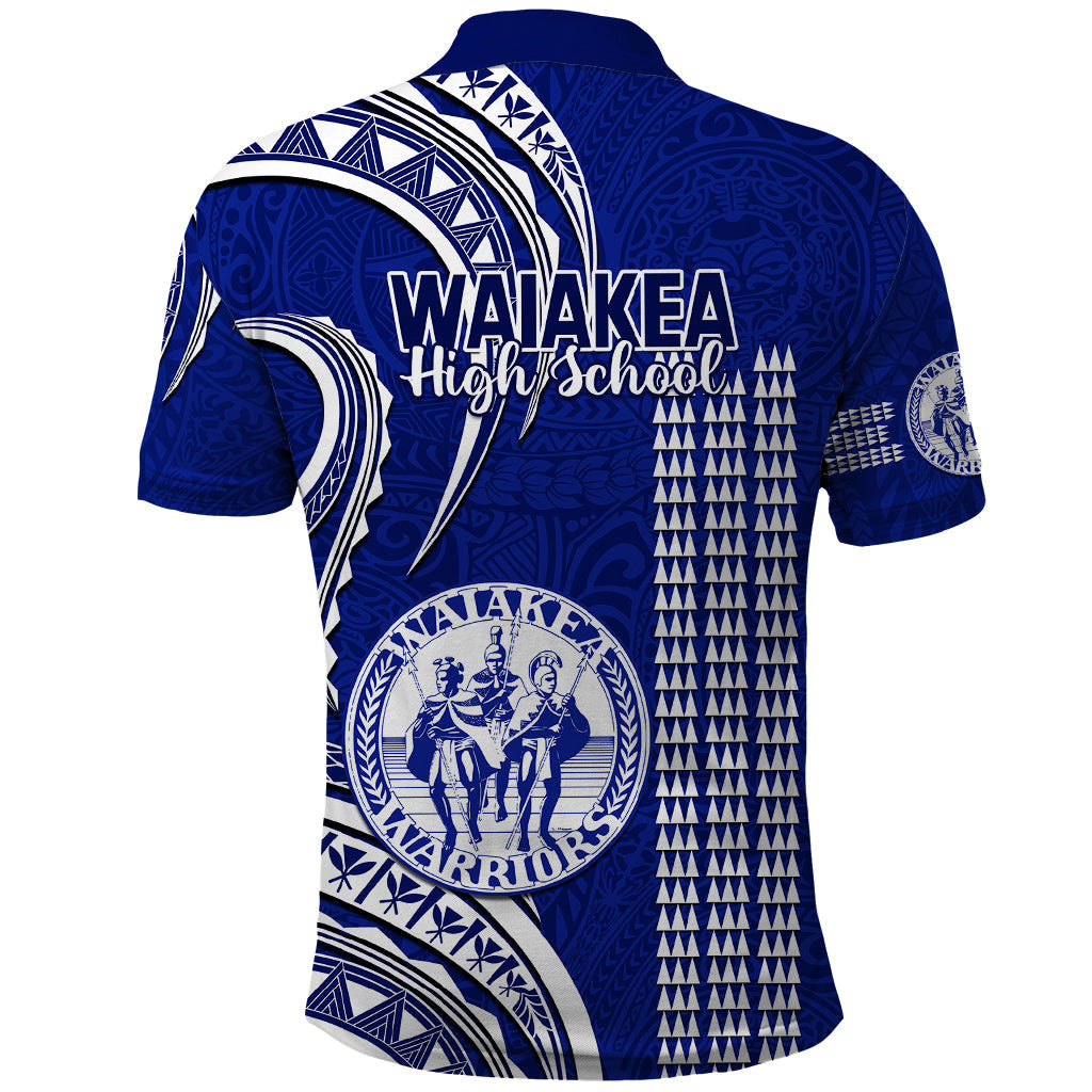Hawaii Waiakea High School Polo Shirt Polynesian Kakau Pattern LT14