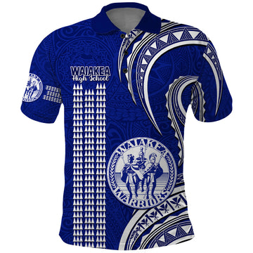 Personalised Hawaii Waiakea High School Polo Shirt Polynesian Kakau Pattern LT14