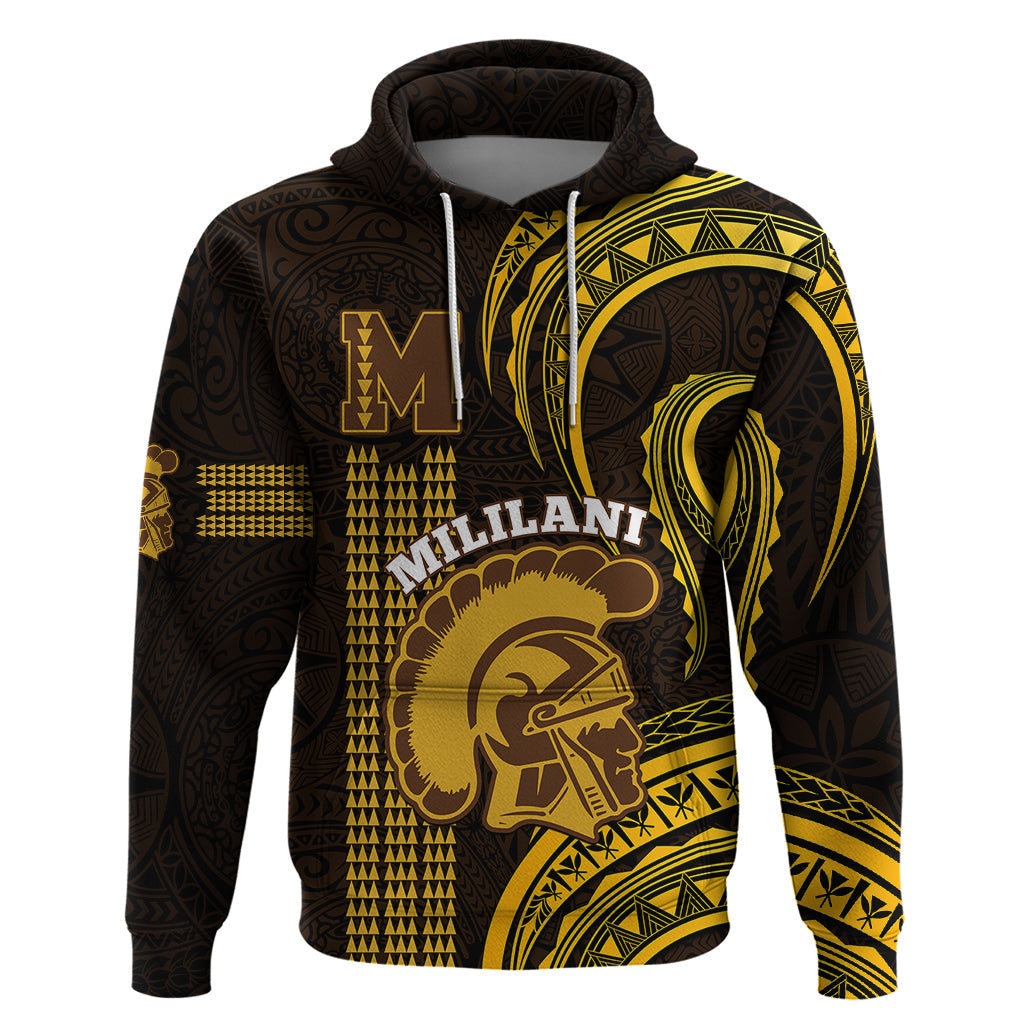 Personalised Hawaii Mililani High School Hoodie Polynesian Kakau Pattern LT14