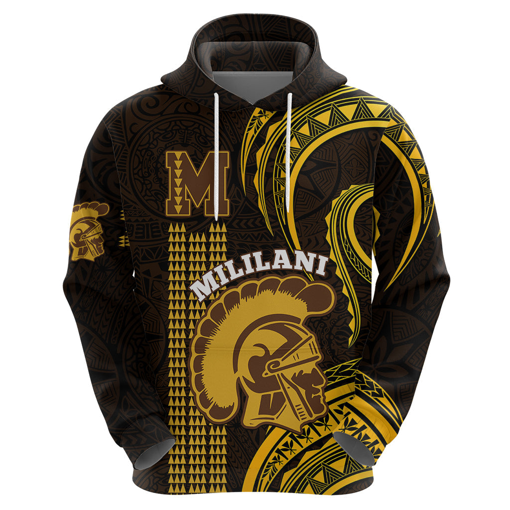 Personalised Hawaii Mililani High School Hoodie Polynesian Kakau Pattern LT14