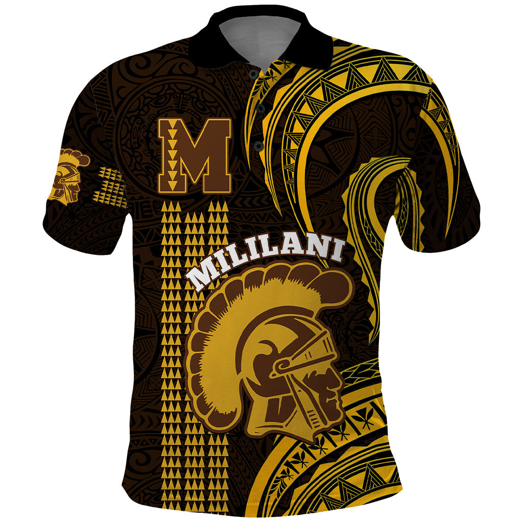 Personalised Hawaii Mililani High School Polo Shirt Polynesian Kakau Pattern LT14