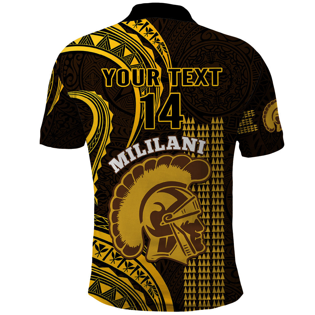 Personalised Hawaii Mililani High School Polo Shirt Polynesian Kakau Pattern LT14