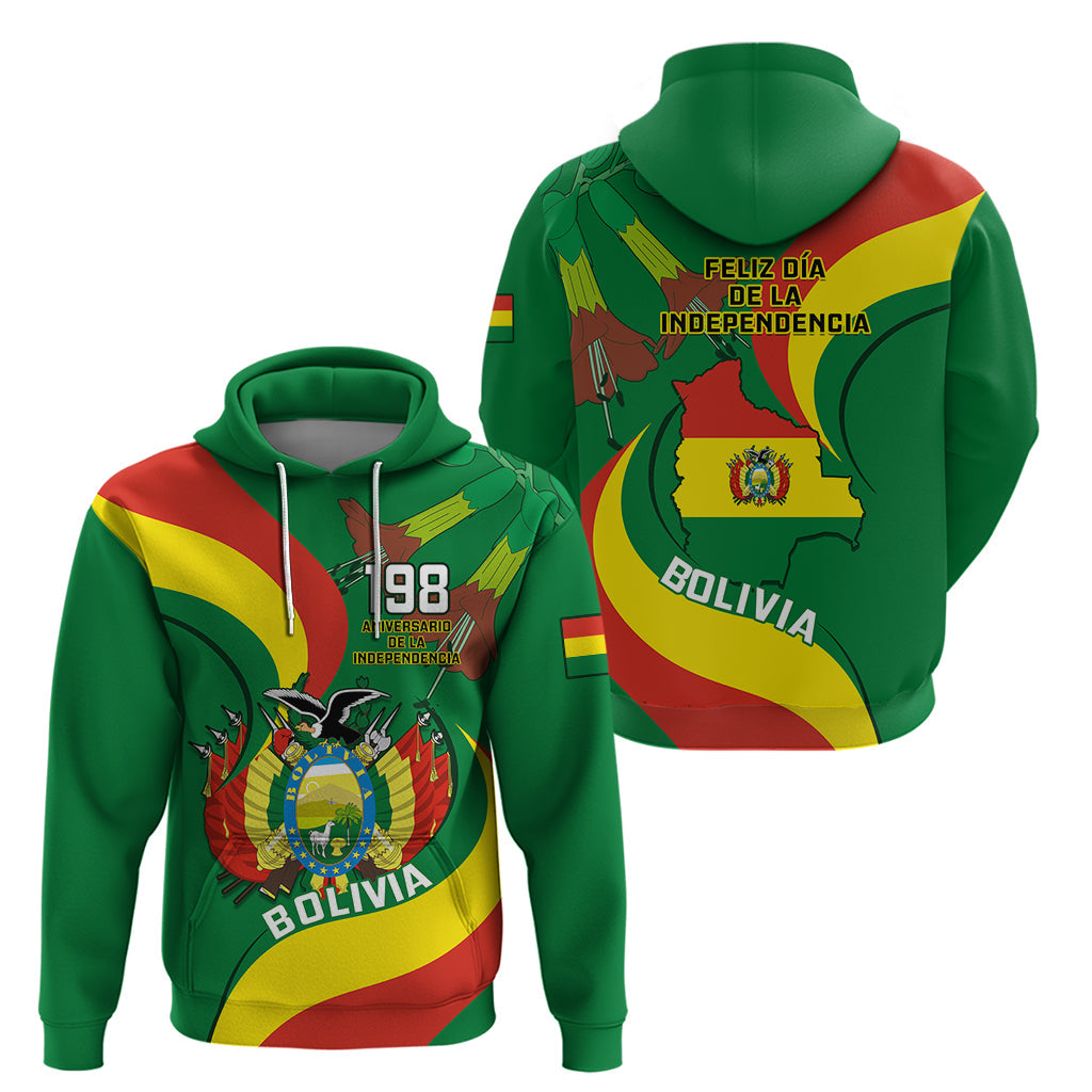Bolivia Hoodie Bolivian Kantuta Happy 198th Independence Day LT14