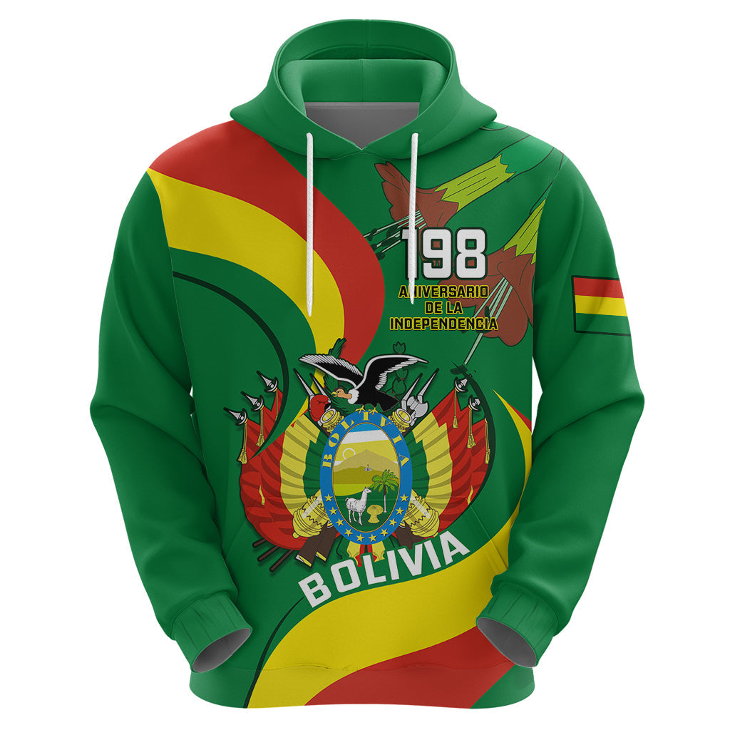 Bolivia Hoodie Bolivian Kantuta Happy 198th Independence Day LT14