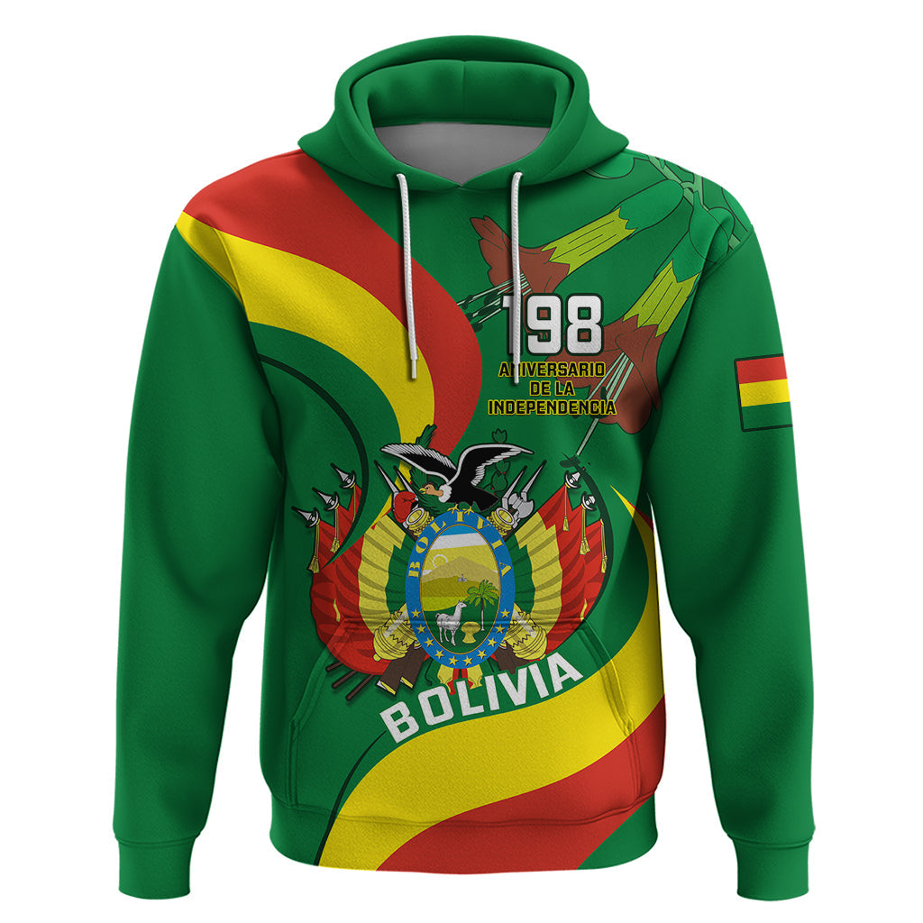 Personalised Bolivia Hoodie Bolivian Kantuta Happy 198th Independence Day LT14