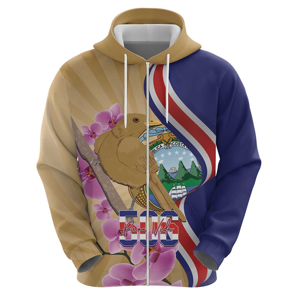 Costa Rica Independence Day Hoodie 506 Proud Yiguirro With Orchid LT14
