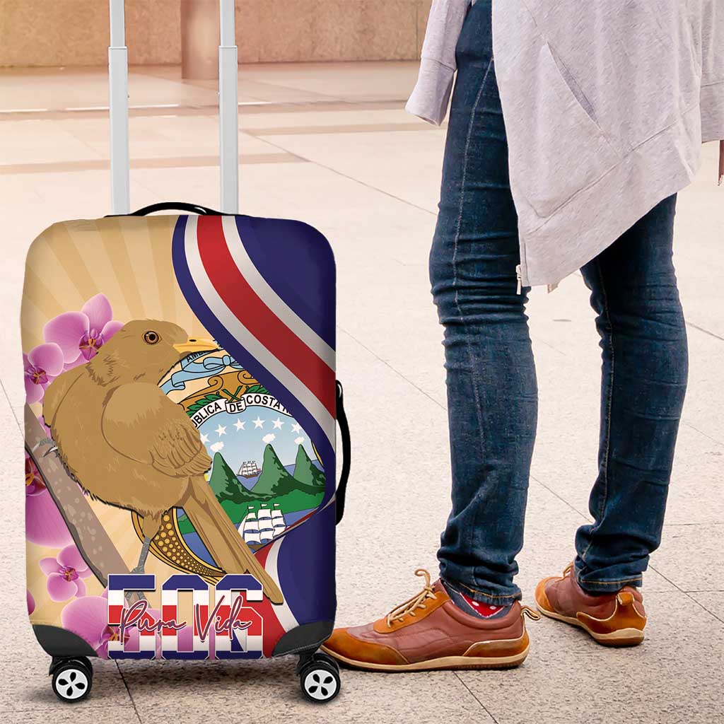 Costa Rica Independence Day Luggage Cover 506 Proud Yiguirro With Orchid LT14