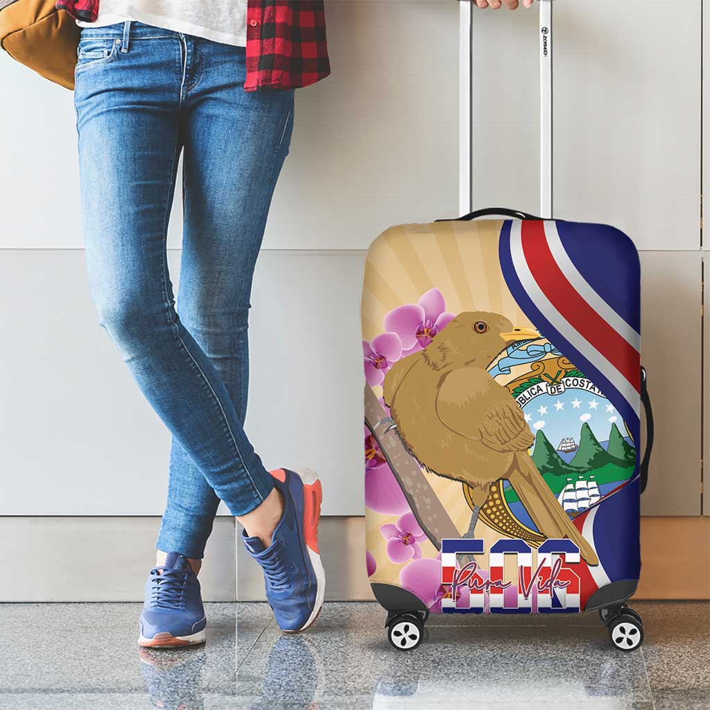 Costa Rica Independence Day Luggage Cover 506 Proud Yiguirro With Orchid LT14