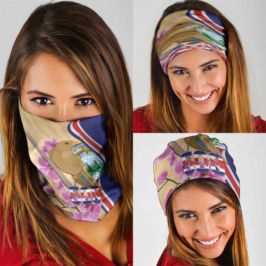 Costa Rica Independence Day Neck Gaiter 506 Proud Yiguirro With Orchid LT14