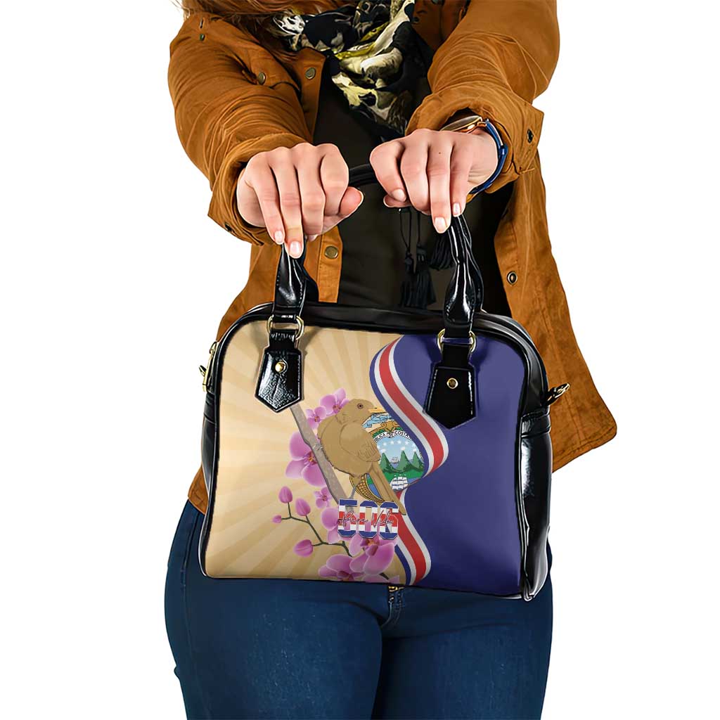 Costa Rica Independence Day Shoulder Handbag 506 Proud Yiguirro With Orchid LT14