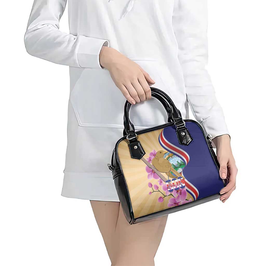 Costa Rica Independence Day Shoulder Handbag 506 Proud Yiguirro With Orchid LT14