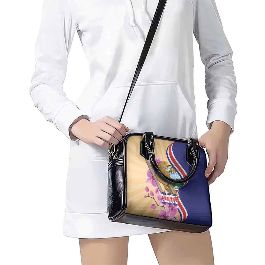 Costa Rica Independence Day Shoulder Handbag 506 Proud Yiguirro With Orchid LT14