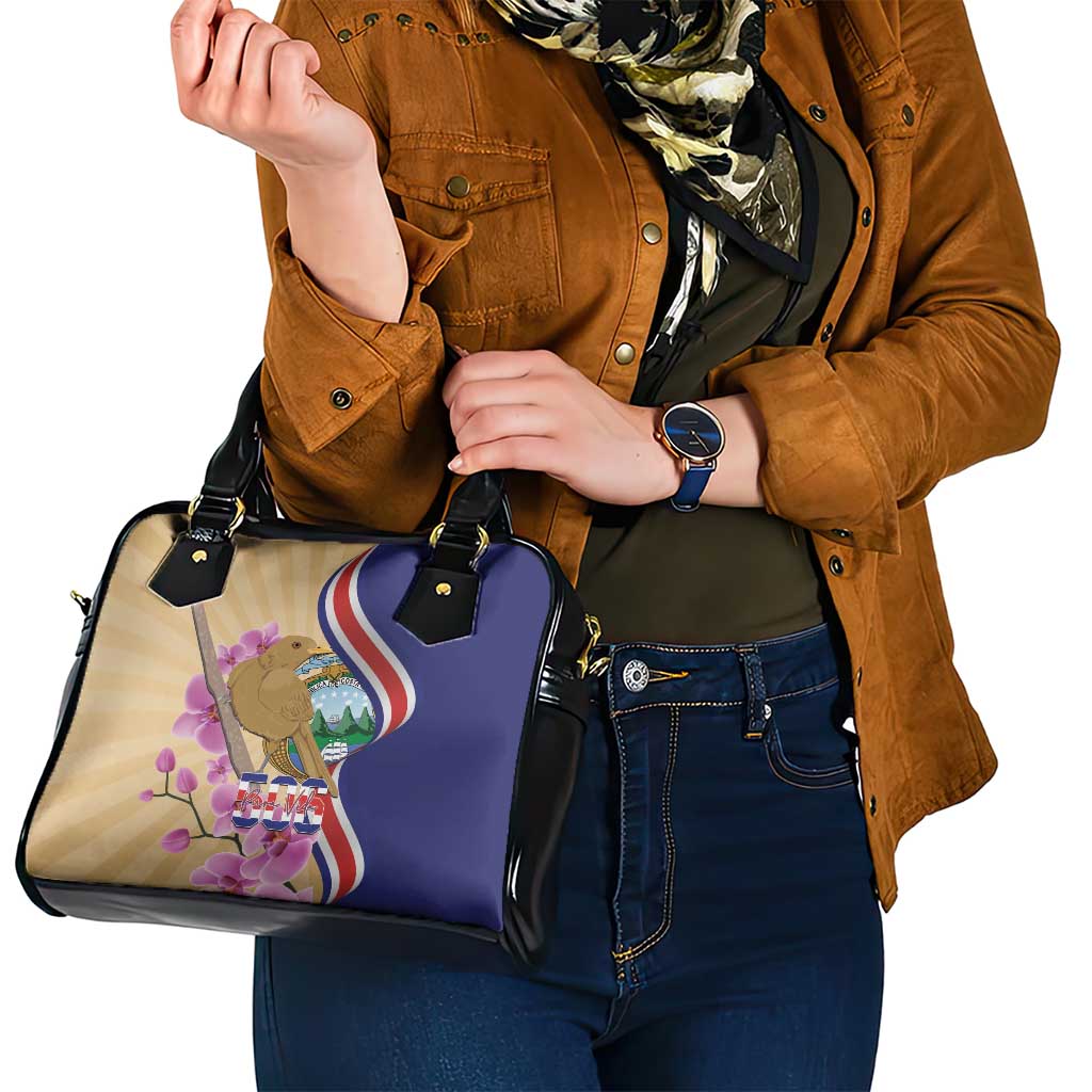 Costa Rica Independence Day Shoulder Handbag 506 Proud Yiguirro With Orchid LT14