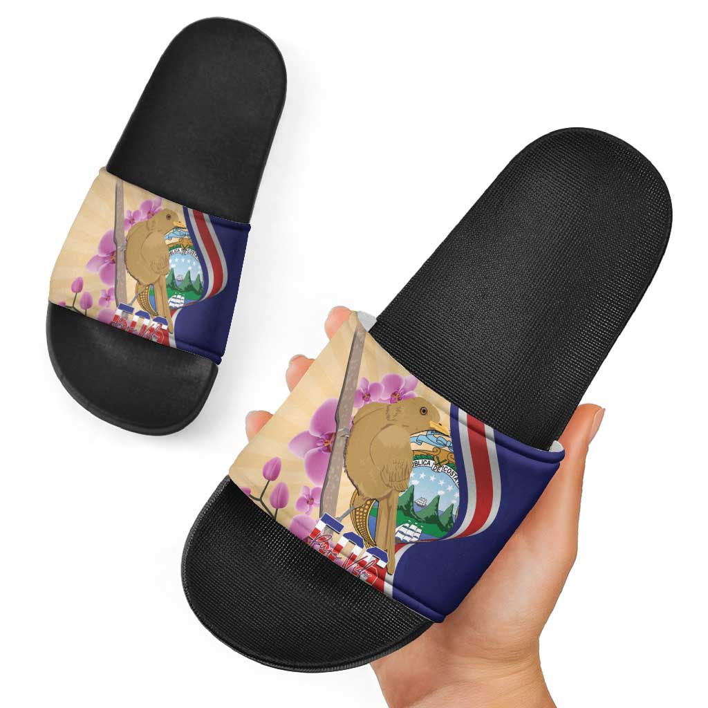 Costa Rica Independence Day Slide Sandals 506 Proud Yiguirro With Orchid LT14