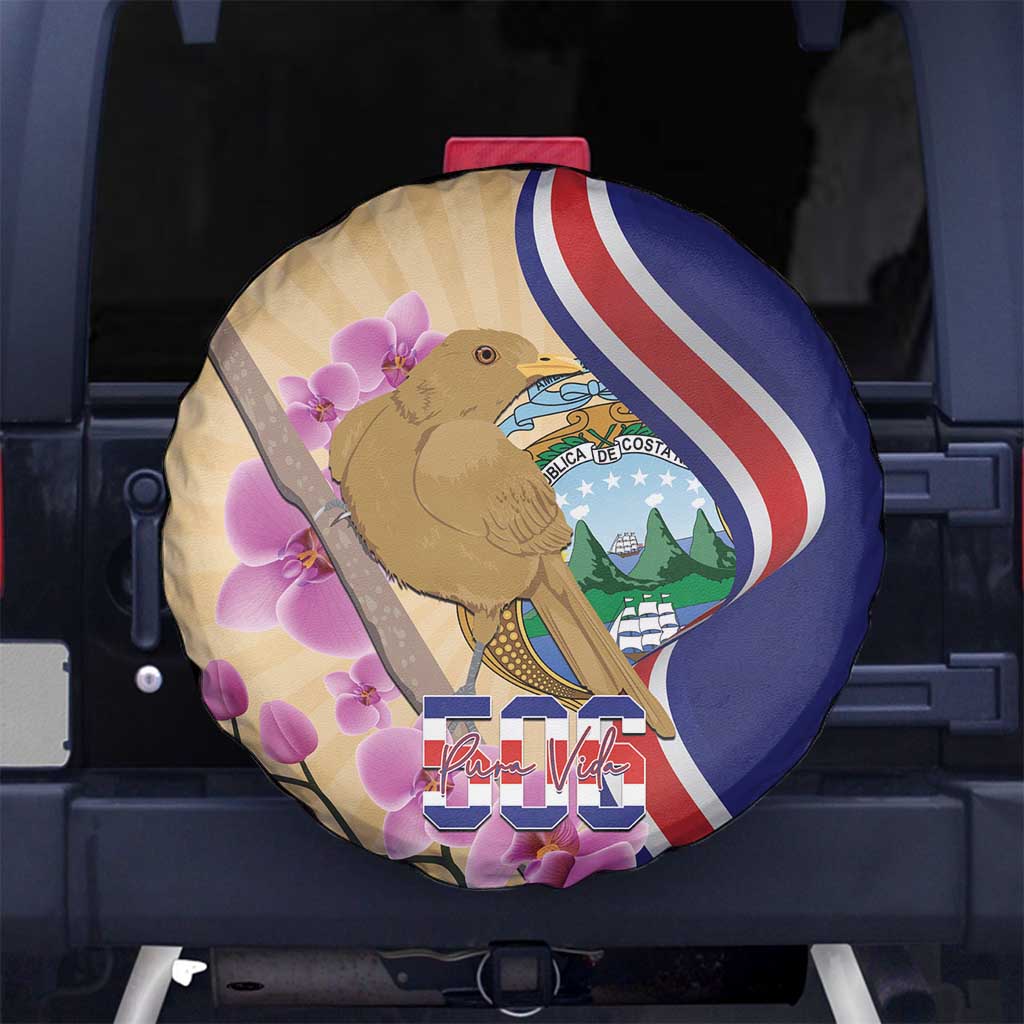 Costa Rica Independence Day Spare Tire Cover 506 Proud Yiguirro With Orchid LT14