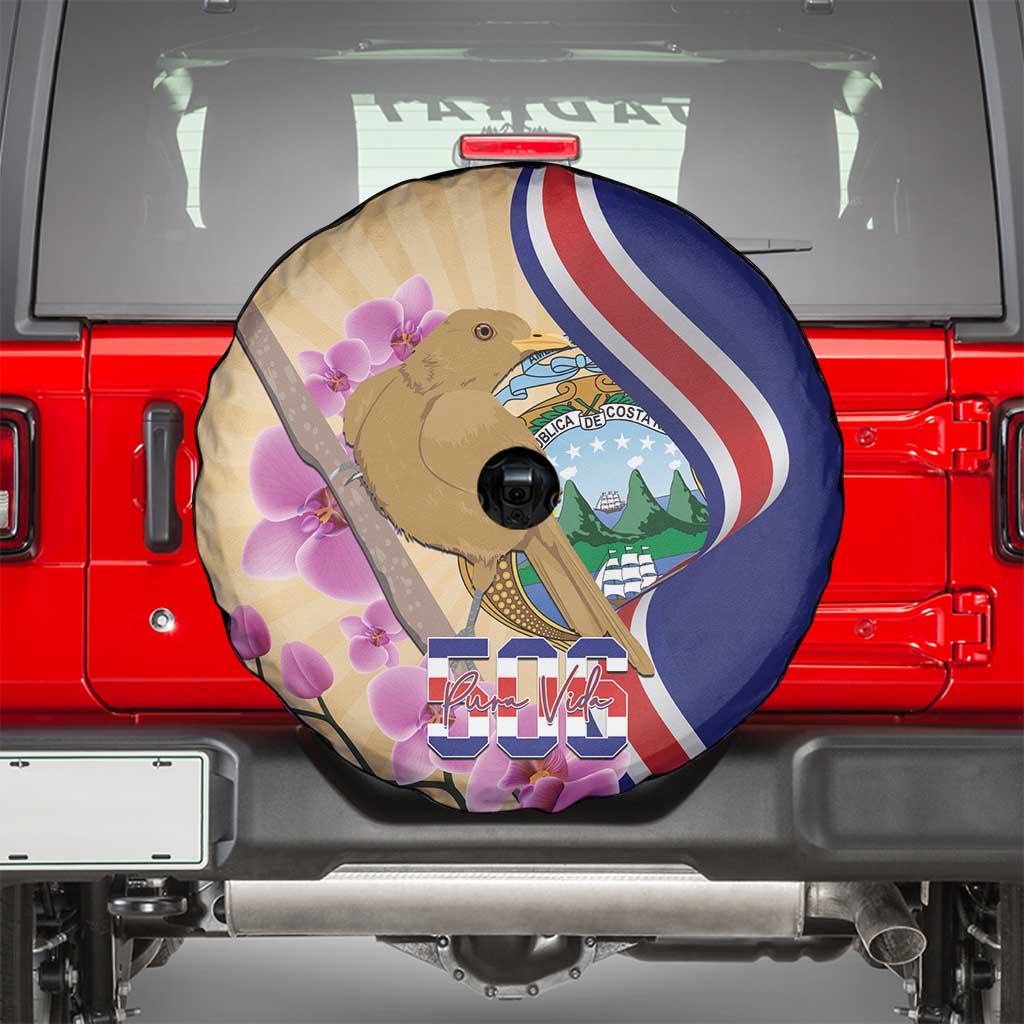 Costa Rica Independence Day Spare Tire Cover 506 Proud Yiguirro With Orchid LT14