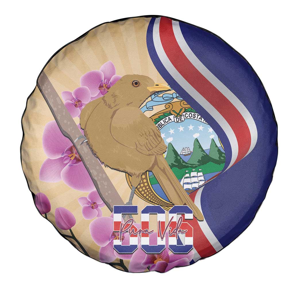 Costa Rica Independence Day Spare Tire Cover 506 Proud Yiguirro With Orchid LT14