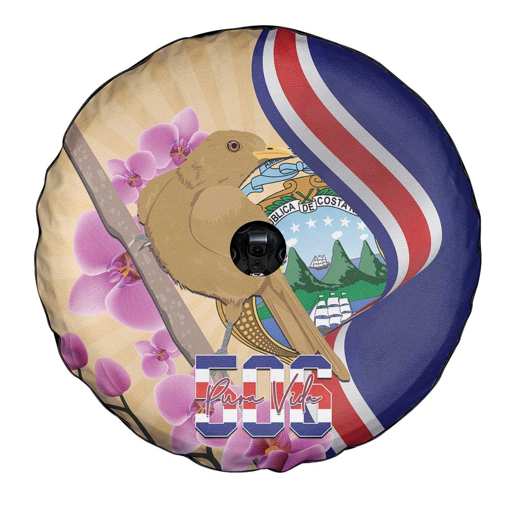 Costa Rica Independence Day Spare Tire Cover 506 Proud Yiguirro With Orchid LT14