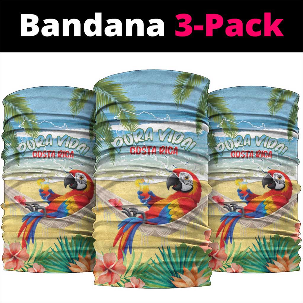 Pura Vida Costa Rica Neck Gaiter Chilling Scarlet Macaw Tropical Vibes LT14
