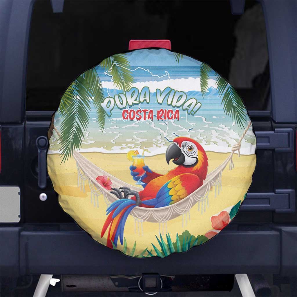 Pura Vida Costa Rica Spare Tire Cover Chilling Scarlet Macaw Tropical Vibes LT14
