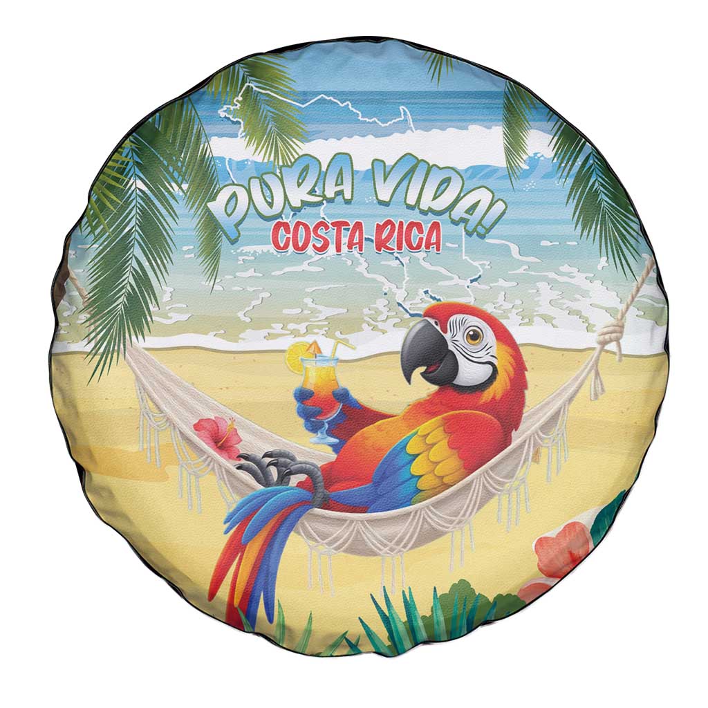 Pura Vida Costa Rica Spare Tire Cover Chilling Scarlet Macaw Tropical Vibes LT14
