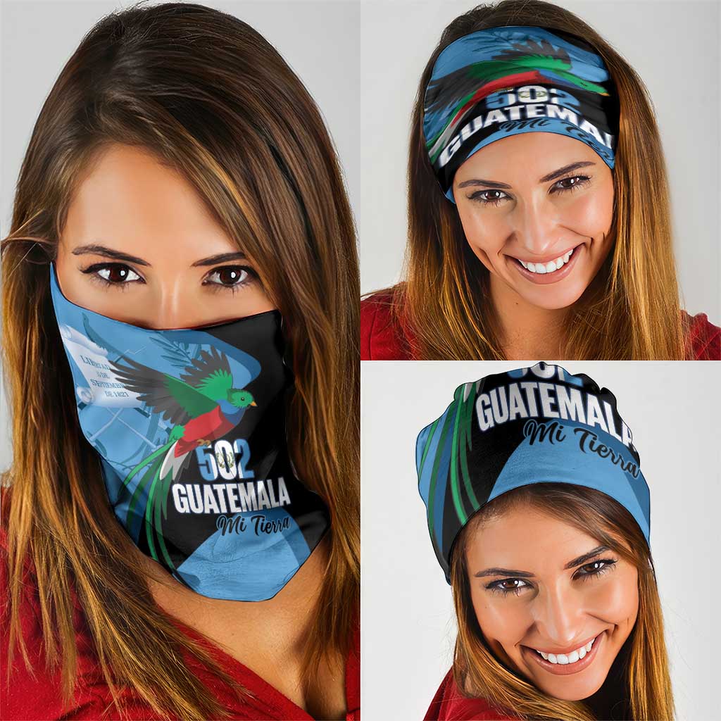 Guatemala Independence Day Neck Gaiter 502 Mi Tierra Resplendent Quetzal LT14