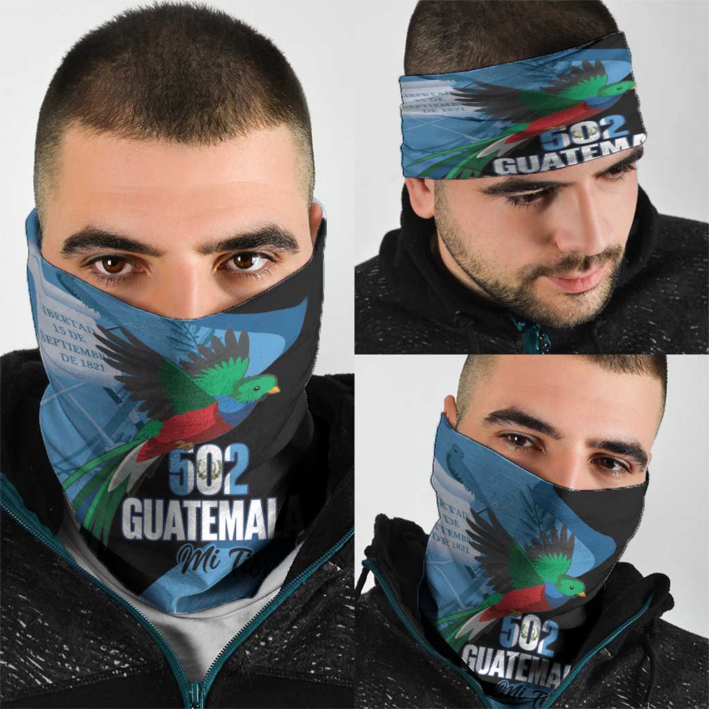 Guatemala Independence Day Neck Gaiter 502 Mi Tierra Resplendent Quetzal LT14