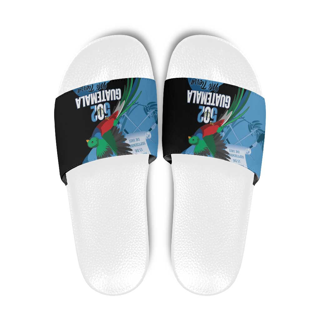 Guatemala Independence Day Slide Sandals 502 Mi Tierra Resplendent Quetzal LT14