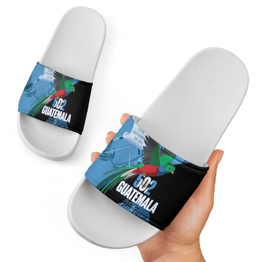 Guatemala Independence Day Slide Sandals 502 Mi Tierra Resplendent Quetzal LT14