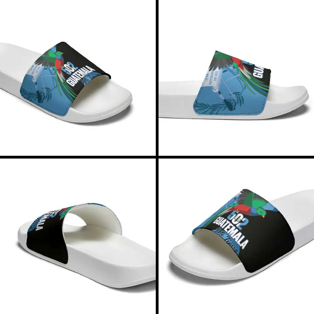 Guatemala Independence Day Slide Sandals 502 Mi Tierra Resplendent Quetzal LT14