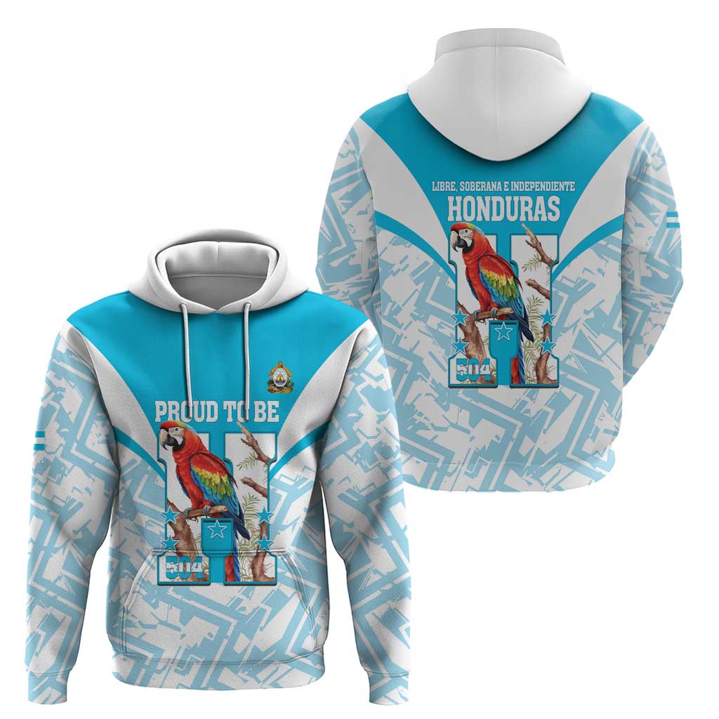 Honduras Independence Day Hoodie 504 Proud Scarlet Macaw LT14